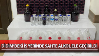 Aydın’da bir iş yerinde sahte alkol ele geçirildi